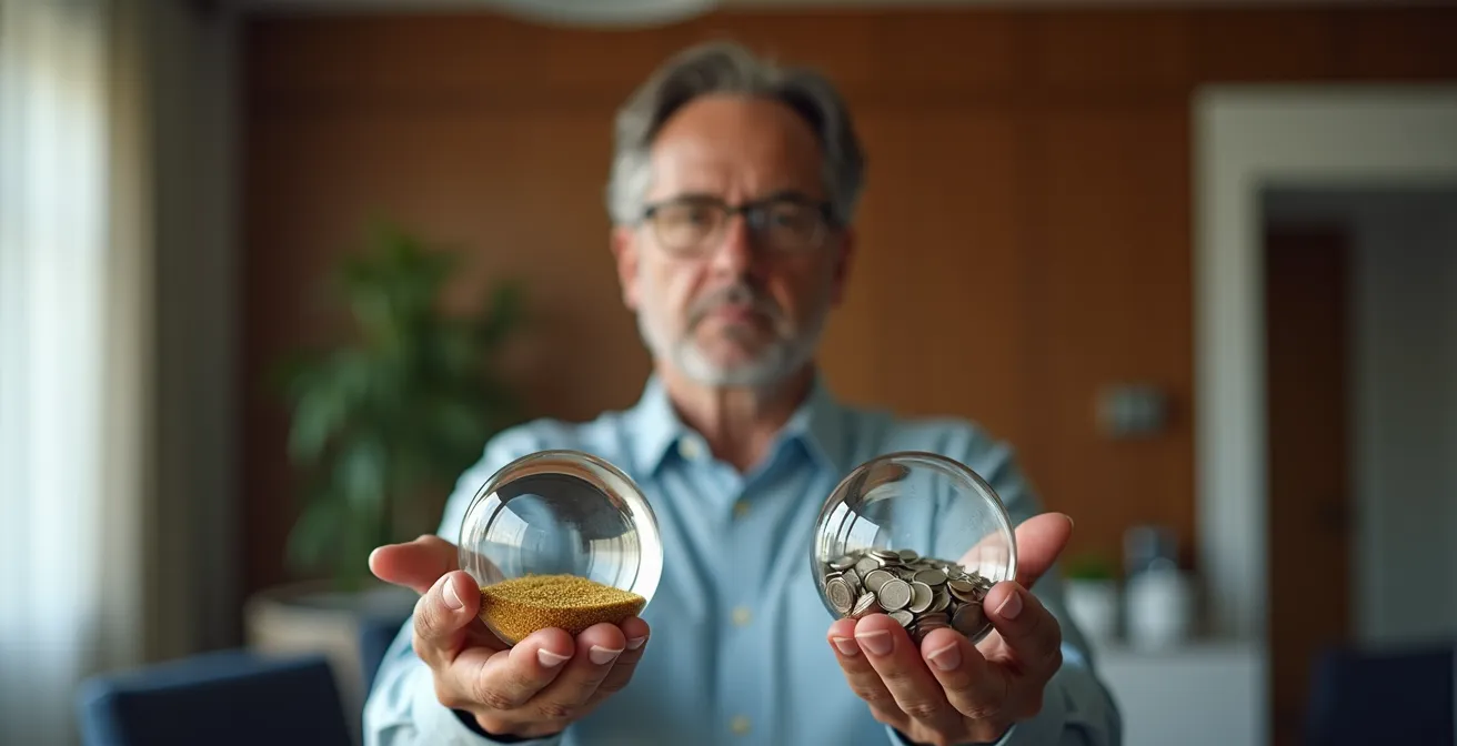 Confronto visivo tra il rischio del capitale proprio e quello del debito bancario