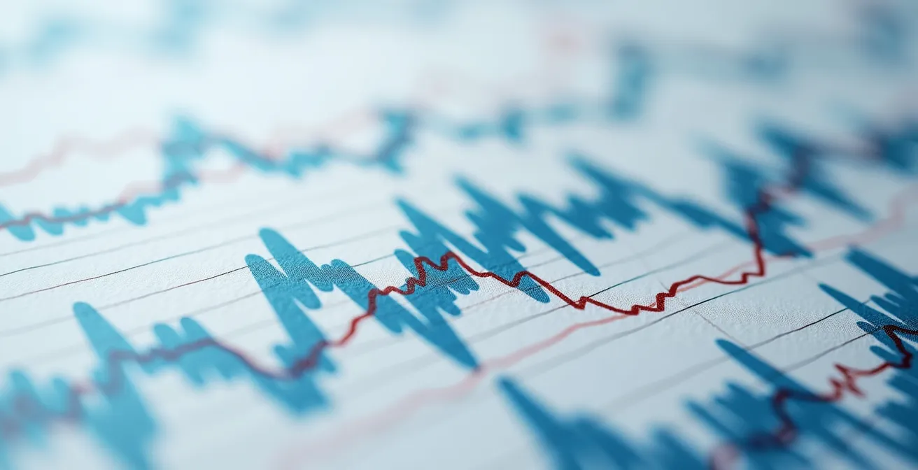 Grafico temporale che illustra l'andamento stagionale del fabbisogno di cassa aziendale durante l'anno