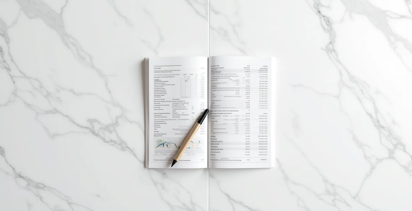 Documenti contabili e calcolatrice su scrivania professionale